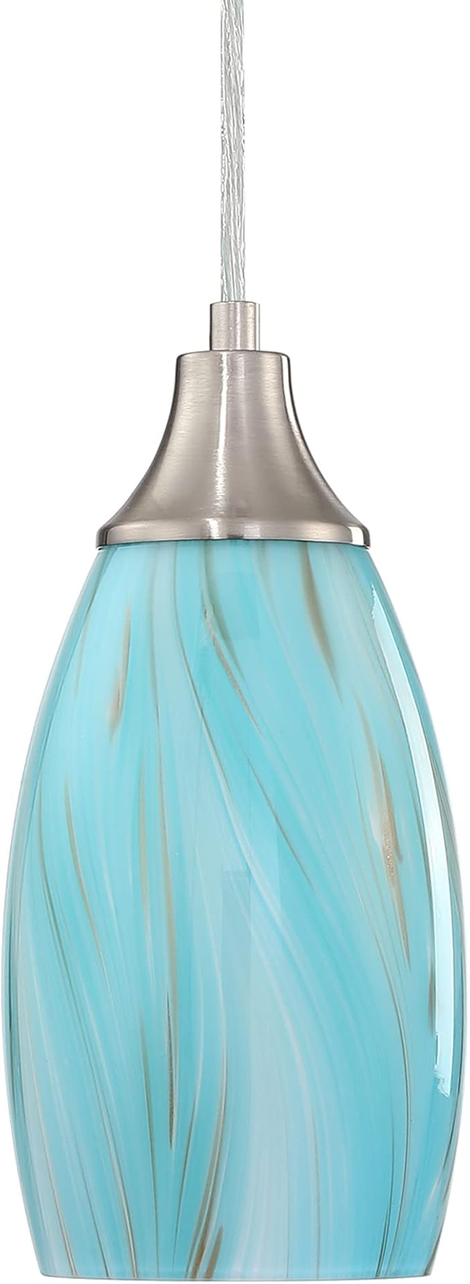 KARYFINE Mini Pendant Light (Teal Art Glass)